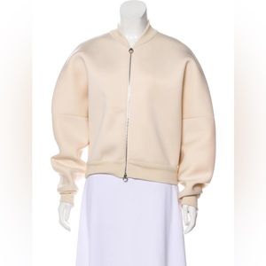 STELLA MCCARTNEY Crème Off-White Rare Neoprene Bomber Jacket Size: M | US8, IT44